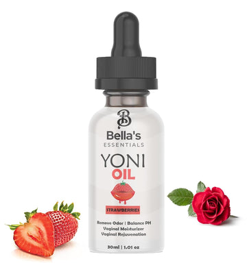 Bella's Yoni Oil Feminine Oil Vaginal Moisturizer For Wetness Eliminates Odor PH Balance. Suitable For Razor Bumps And Heals Ingrown Hair (Strawberries)