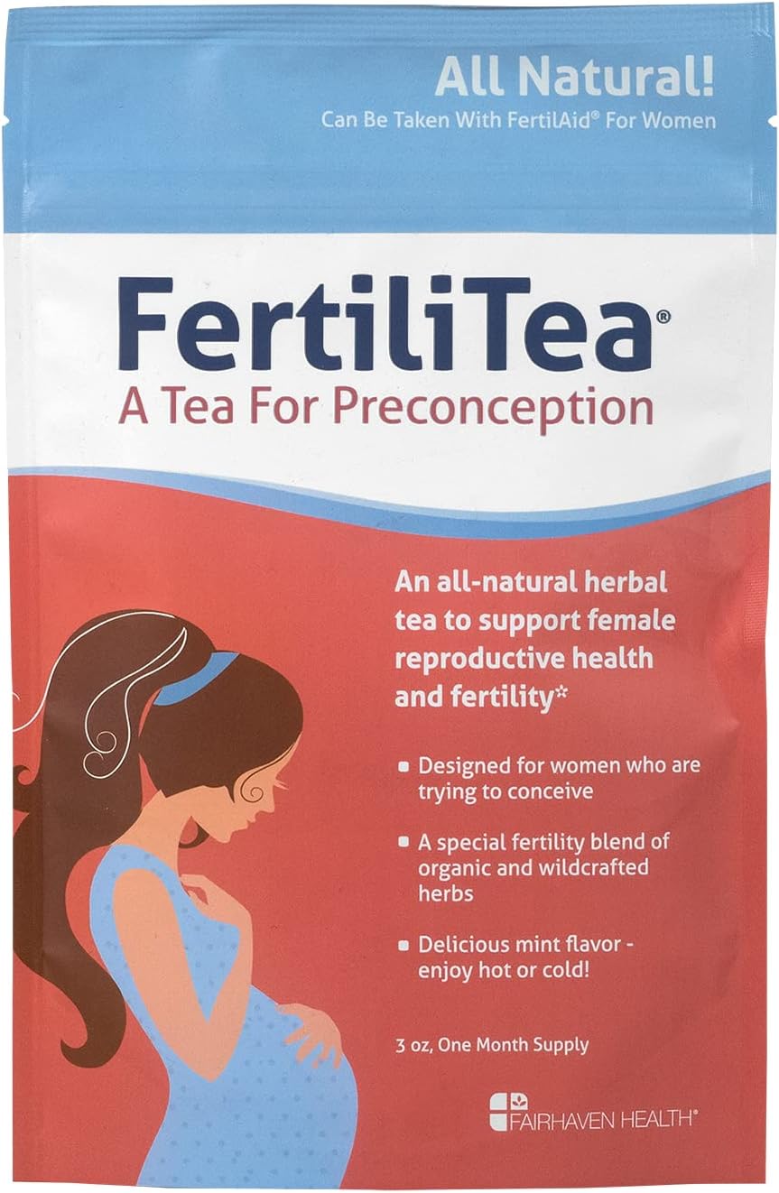 Fairhaven Health FertiliTea | Organic Fertility Tea for Women to Support Reproductive Health* | Prenatal Herbal Tea to Support Menstrual Cycle & Hormone Balance* | Contains Vitex | Mint | 60 Servings