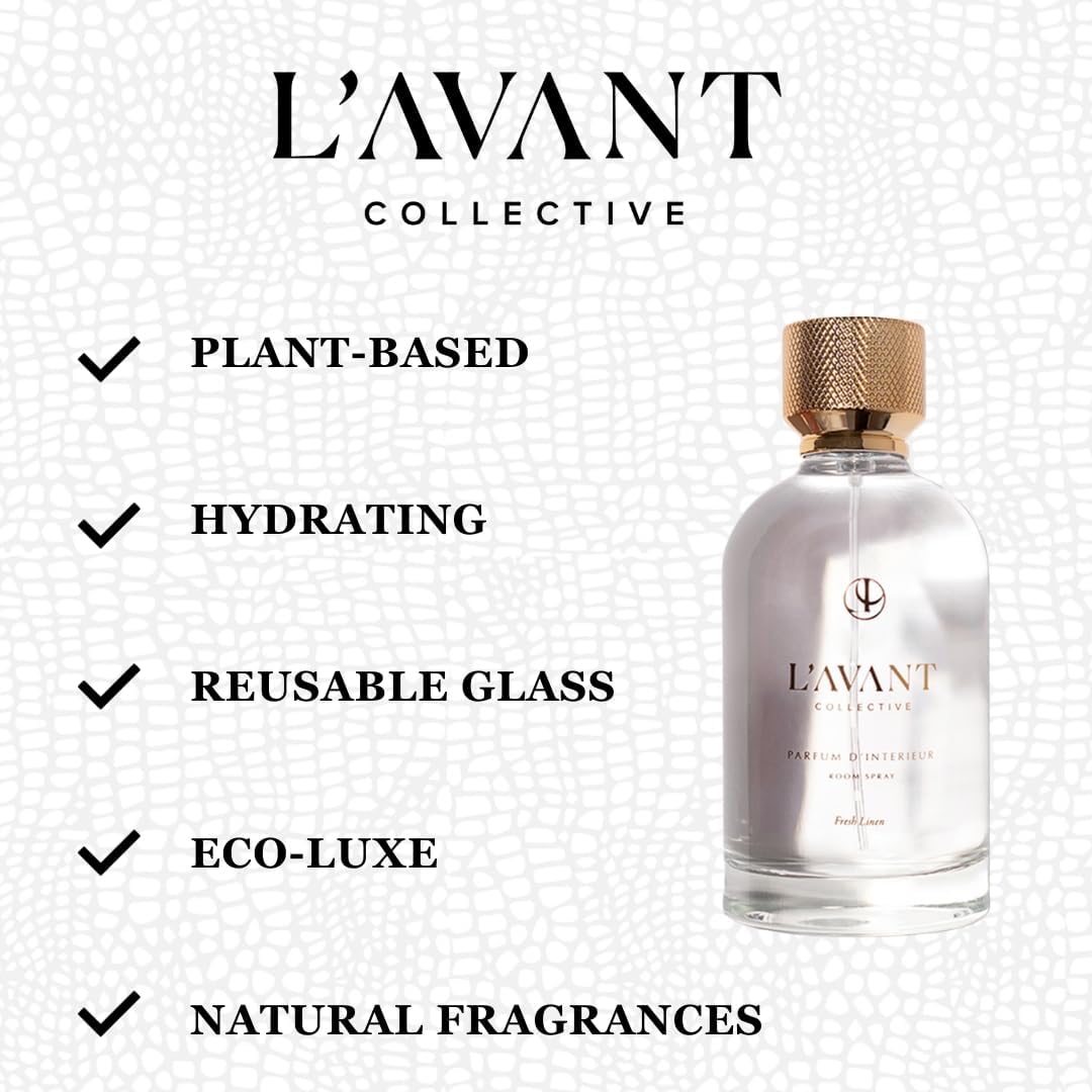 L'avant Collective Room Spray Fresh Linen - Aerosol Home Fragrance Gifts, Long Lasting Air Freshener Deodorizer Nonstop Freshness Essential Oil Notes of Lavender, Geranium, Ylang Ylang 3.4 Oz : Health & Household