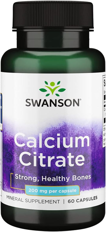 Swanson Calcium Citrate 200 Milligrams 60 Capsules