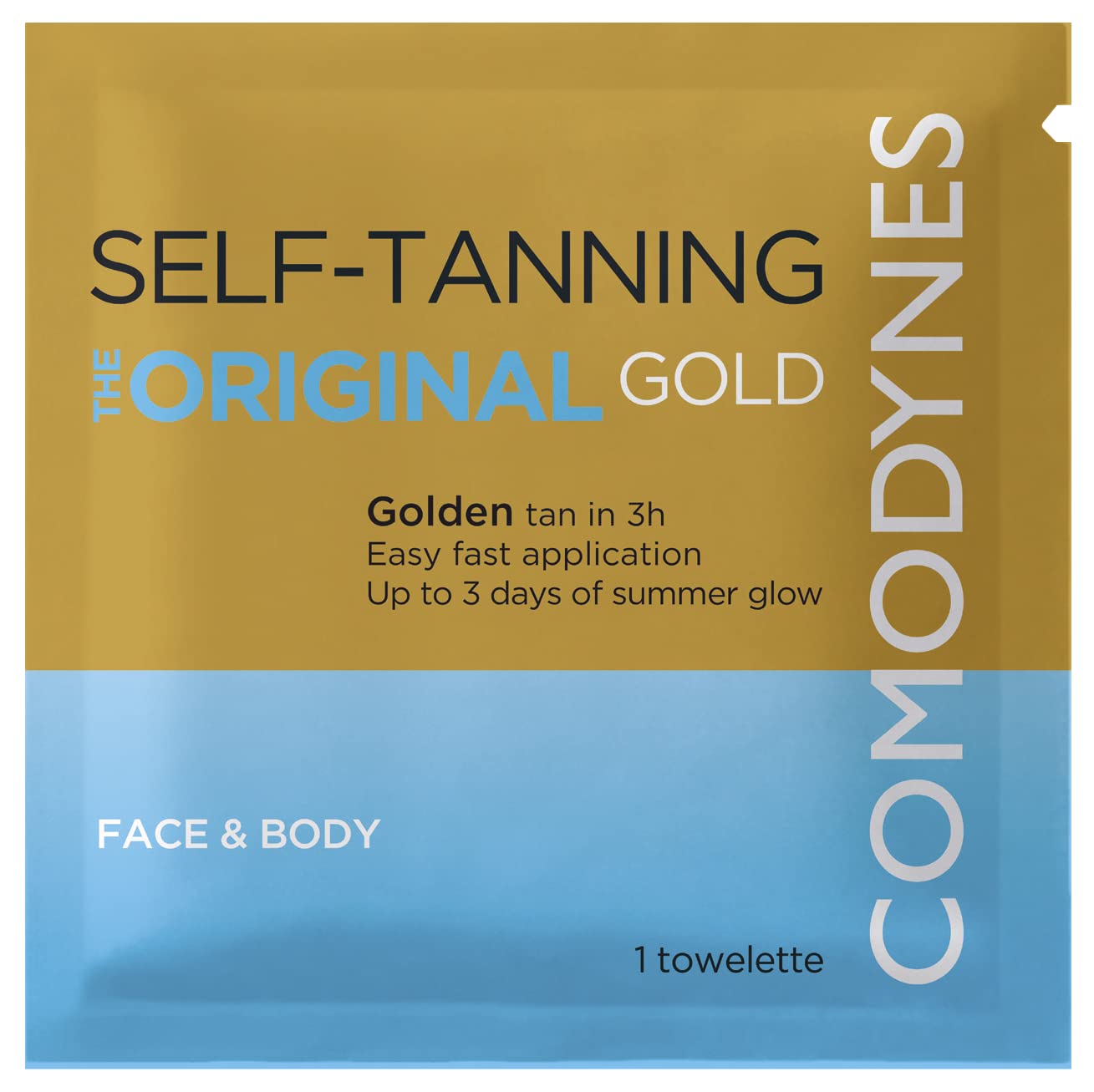 3-8 - Packs Comodynes Self-Tanning Wipes - Natural Bronzing - All Skin Types - Vegan