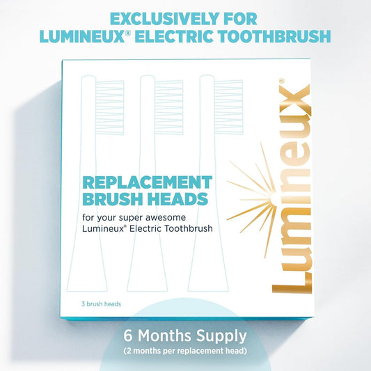 Lumineux Bamboo Replacement Heads 3 Pack - Exclusive to Lumineux Sonic Electric Toothbrush - Soft Bristle Bamboo Heads - Made with Eco Loving Renewable Bamboo