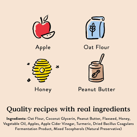 Bocce'S Bakery Dailies Super Shield Dog Treats For Immune Support, Wheat-Free Dog Treats, Made With Real Ingredients, Baked In The Usa, All-Natural Soft & Chewy, Peanut Butter & Apple, 6 Oz