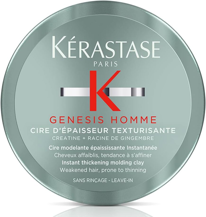 Kérastase Genesis Homme, Instant Thickening Moulding Clay, For Weakened & Thinning Hair, Cire D'Épaisseur Texturisante, 75Ml