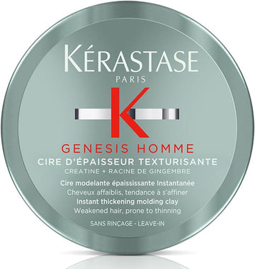 Kérastase Genesis Homme, Instant Thickening Moulding Clay, For Weakened & Thinning Hair, Cire D'Épaisseur Texturisante, 75Ml
