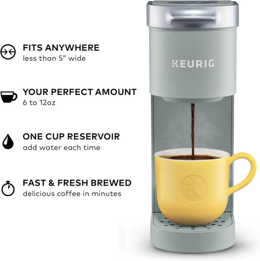 Keurig K-Mini Single Serve Coffee Maker, Studio Gray, 6 To 12 Oz. Brew Sizes