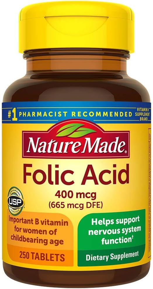 Nature Made Folic Acid 400 Mcg 250 Count (4 Pack)