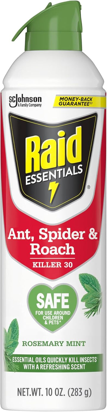 Raid Essentials Ant, Roach & Spider Killer Aerosol Spray, Child & Pest Safe, Kills Insects Quickly, For Indoor Use 10Oz