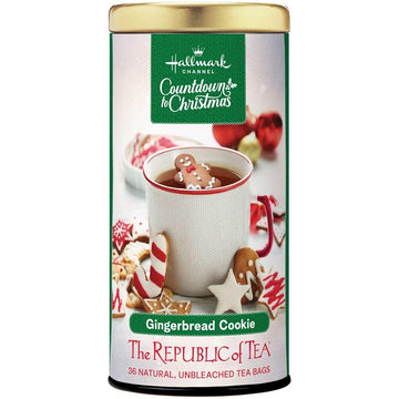 The Republic Of Tea Hallmark Countdown To Christmas Gingerbread Cookie Herbal Tea, 36 Tea Bags