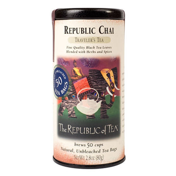 The Republic Of Tea Republic Chai Black Tea, Tin Of 50 Tea Bags