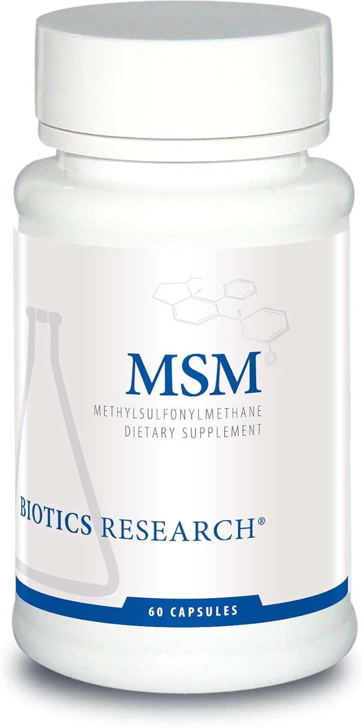 Biotics Research Msm Potent Sulfur Supplement, Collagen Production, Healthy Hair, Skin & Nails, Muscle And Joint Comfort. 60 Capsules