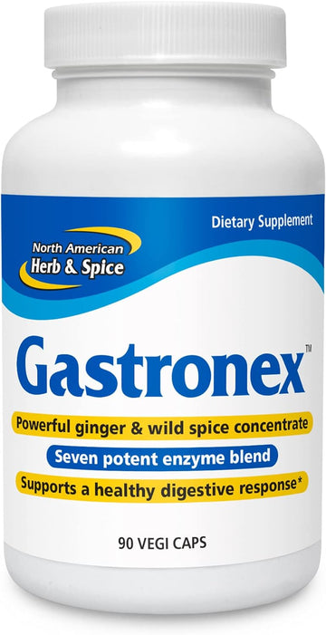 NORTH AMERICAN HERB & SPICE Gastronex - 90 Capsules - Ginger & Wild Spice Concentrate - Supports Healthy Digestive Response - Non-GMO - 45 Servings