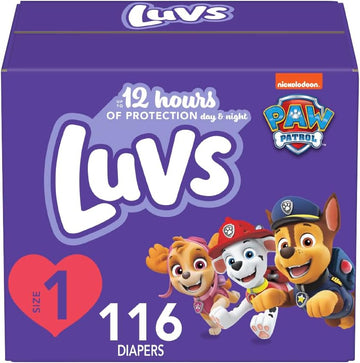 Luvs Diapers - Size 1, 116 Count, Paw Patrol Disposable Baby Diapers