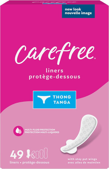 Carefree Thong Regular Liner (Pack Of 1) Unscented 49 Count