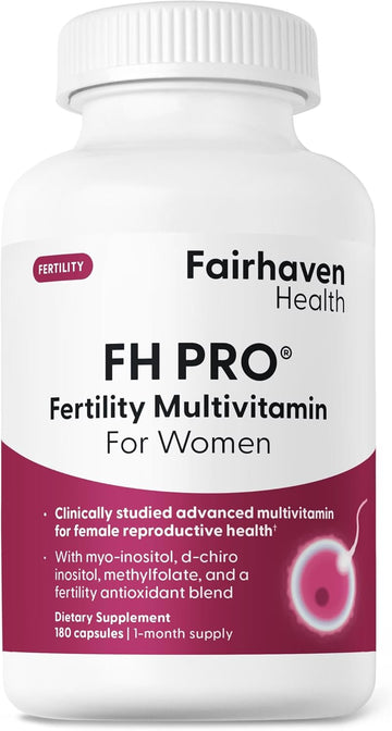 Fairhaven Health Fh Pro For Women | Clinically Studied Fertility Supplements For Women | Aids Ovulation, Hormonal Balance, & Regular Cycles* | Conception For Her Fertility Support | 180 Capsules