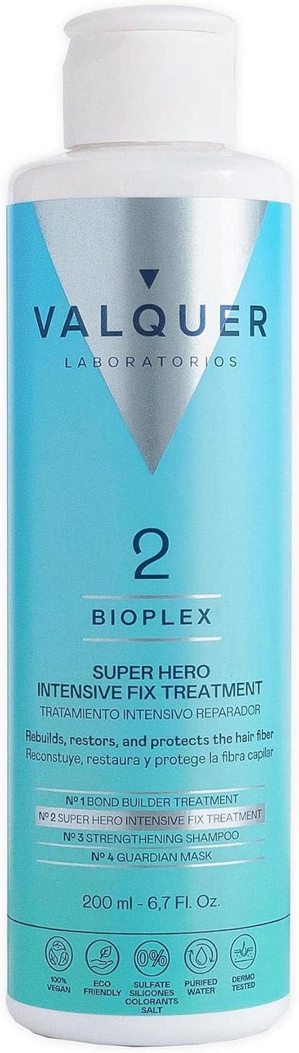 Valquer Bioplex No2. Intensive Repair Hair Treatment For Damaged, Dry And Dyed Hair. Protection For All Hair Types. Vegan. 200Ml