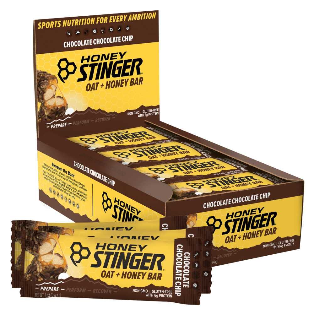 Honey Stinger Oat + Honey Bar | Chocolate Chocolate Chip | Energy Packed Food To Prepare For Exercise, Endurance And Performance | Sports Nutrition Snack Bar | Pre-Workout, Protein, Gluten Free | Box Of 12