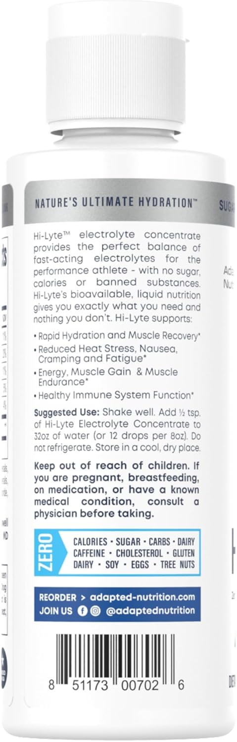 Hi-Lyte Concentrate Electrolyte Supplement For Immune Support And Rapid Hydration (3 Bottles) | No Calories No Sugar | 20%+ More Potassium, Magnesium & Zinc | 144 Servings