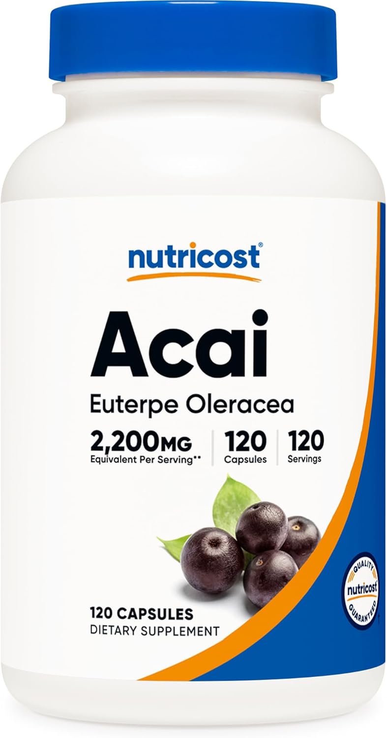 Nutricost Acai Extract 550Mg, 120 Vegetarian Capsules (Euterpe Oleracea) - Non-Gmo, Gluten Free