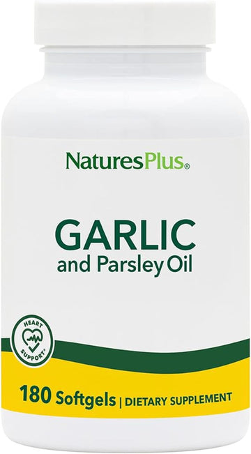 Naturesplus Garlic & Parsley - Naturally Promotes Healthy Cholesterol & Blood Pressure Levels - 180 Softgels (180 Servings)