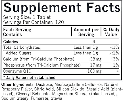 Kirkman Coenzyme Q10 100 Mg Chewable Tablets (With Stevia) - 120 Chewable Tablets