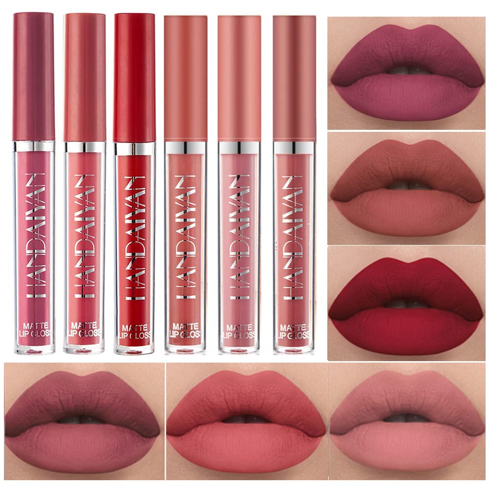 Bestland 6Pcs Matte Liquid Lipstick Set, 24H Transfer-Proof, Long Lasting, Moisturizing & Non-Sticky Lip Gloss Waterproof Lip Stain Sets For Women, Cruelty Free Lip Makeup (Set C)