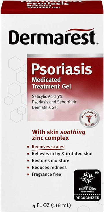 Dermarest Psoriasis Gel Médicamenteux – Traitement 4 oz (Pack de 6) – Soulagement Rougeurs & Démangeaisons