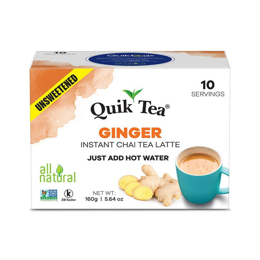 Quiktea Unsweetened Ginger Chai Latte - 40 Count