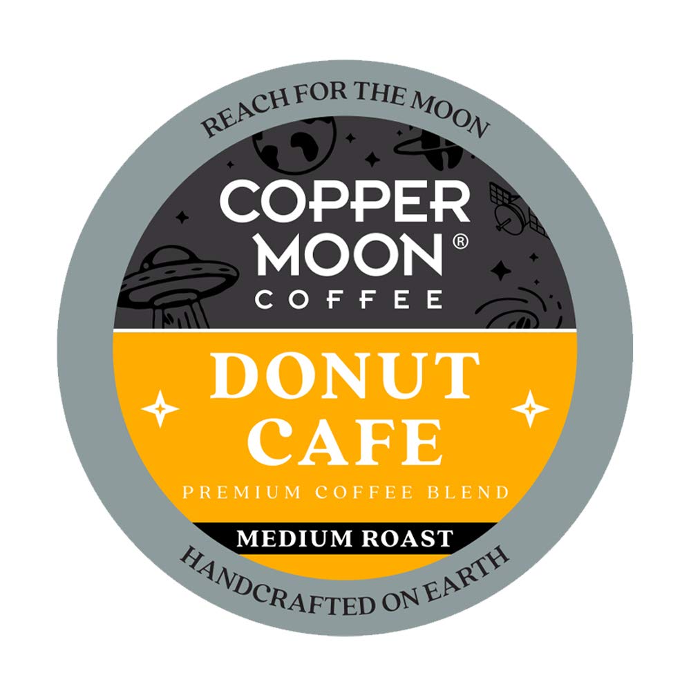 Copper Moon Coffee Single Serve Pods For Keurig 2.0 K-Cup Brewers, Donut Café Blend, Medium Roast Coffee Smooth And Light Bodied A Classic American Blend, 40 Count