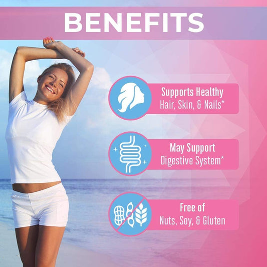 Probiotic Beauty Capsules By Maryruth'S | Collagen Boost | 1 Month Supply | Vegan Collagen & Probiotic Capsules For Hair, Skin, And Nails | With Biotin For Adults | Non-Gmo | Gluten Free | 60 Count