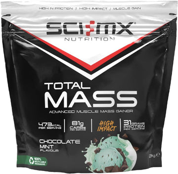 Sci-Mx Total Mass - Advanced Muscle Mass Gainer Protein Powder - Muscle Growth & Weight Gain - Chocolate Mint • 32G Protein + 473 Calories Per Serving • 2Kg