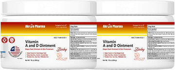 Vitamin A and D Ointment, Diaper Rash Ointment and Skin Protectant, 1 LB Jar (2 Pack)