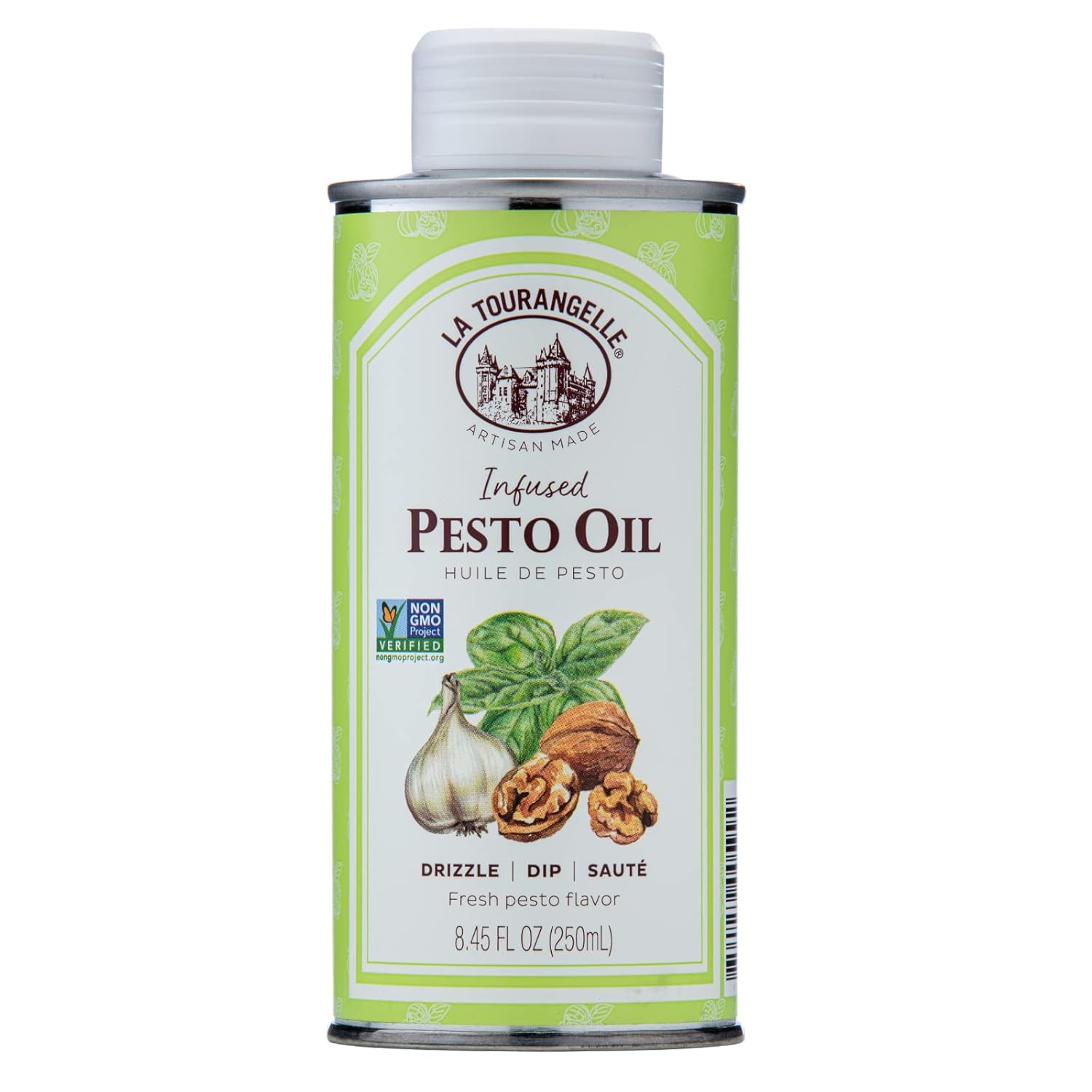 La Tourangelle, Pesto Infused Oil, Drizzle Onto Pasta And Salads, Whisk In Seasonings For Easy Dipping Sauce, Vinaigrette, Or Marinade, 8.45 Fl Oz
