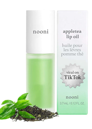 Nooni Korean Vegan Lip Oil - Appletea | Lip Stain, Long-Lasting, Moisturizing, Plumping, Revitalizing For Dry Lips, Waterproof, No Peel Off, Korean Lip Tint, Valentine Day Gifts, 0.12 Fl Oz