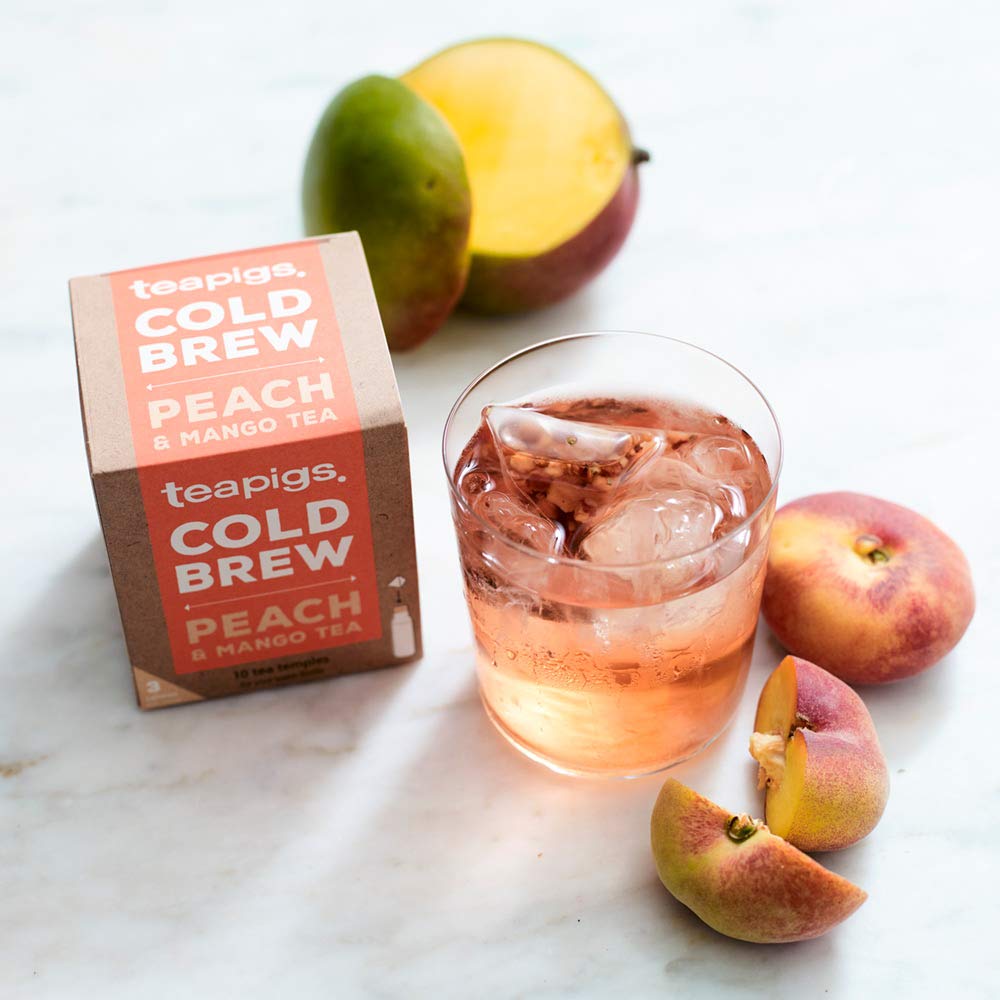 Teapigs Peach And Mango Cold Brew Made With Whole Fruit (6 Packs Of 10 Tea Bags)