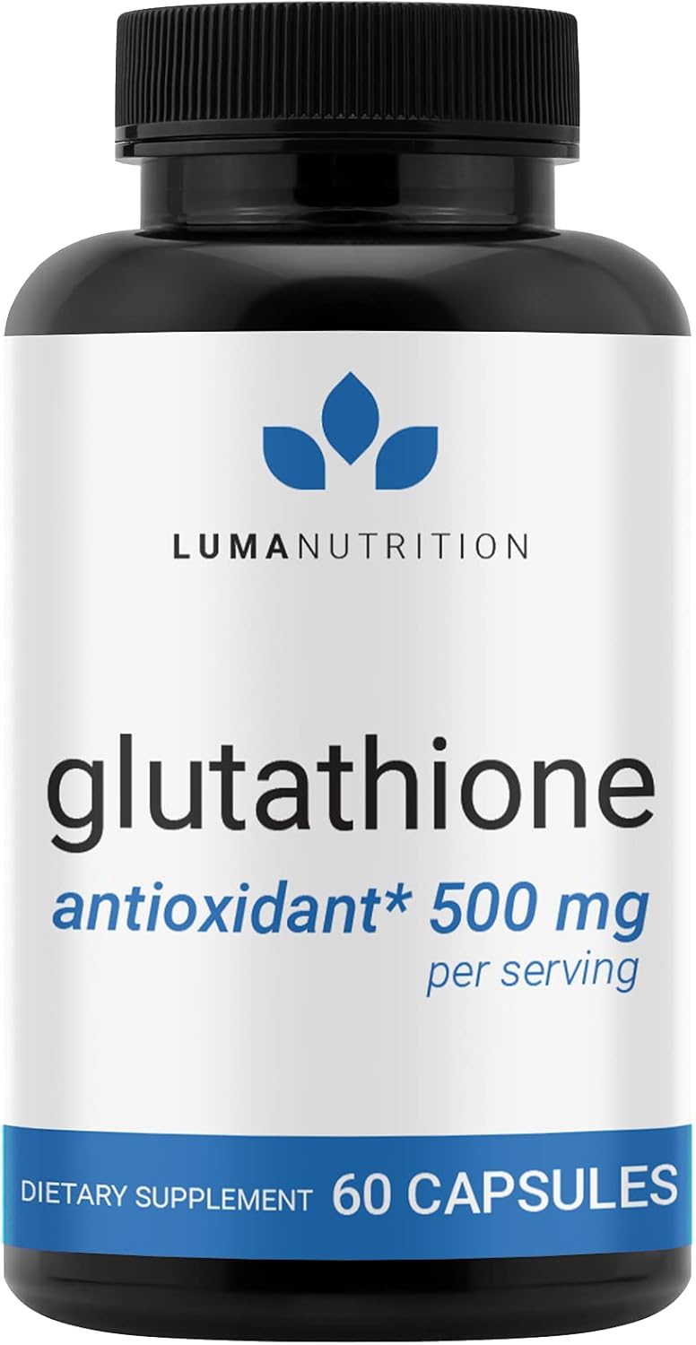 Premium Glutathione - Reduced Glutathione 500Mg - Glutathione Supplement - L-Glutathione - Antioxidant Support - Liver Support - 60 Capsules