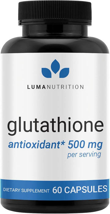 Premium Glutathione - Reduced Glutathione 500Mg - Glutathione Supplement - L-Glutathione - Antioxidant Support - Liver Support - 60 Capsules