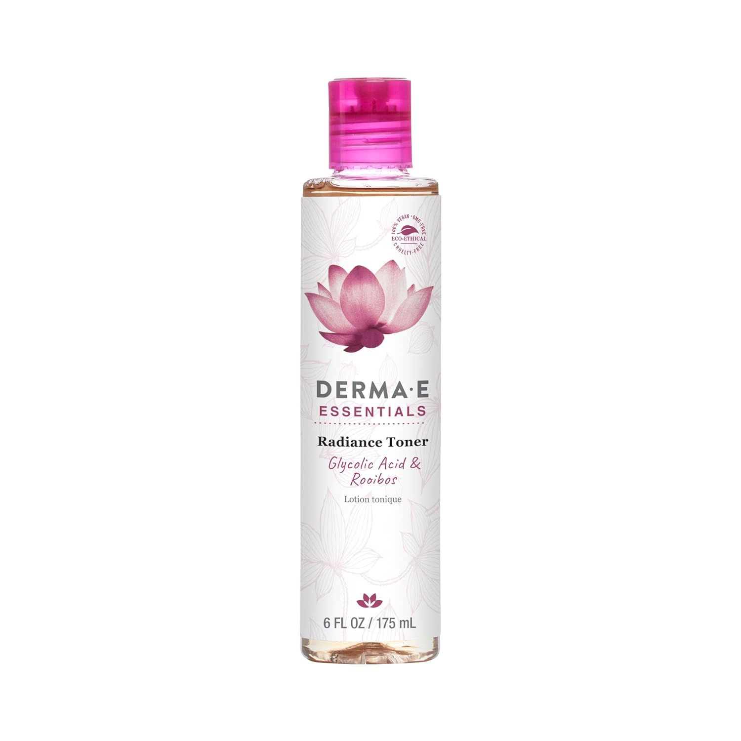 Derma E Radiance Toner – Facial Toner With Glycolic Acid And Rooibos – Brightening And Exfoliating Toning Solution Refreshes And Purifies Skin, 6 Oz