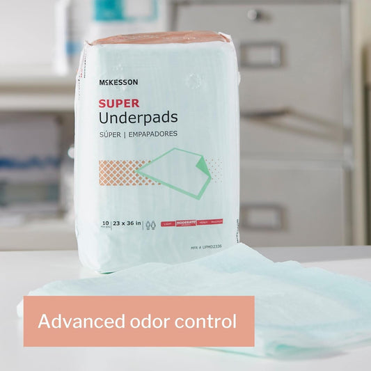 Mckesson Super Underpads, Incontinence Bed Pads, Moderate Absorbency, 23 In X 36 In, 100 Count