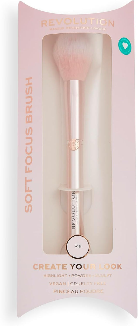 Revolution, Create Defining Contour Brush (R10), Makeup Brush For Blush, Bronzers, & Highlighter, For Cream Or Powder Contours, Vegan & Cruelty Free