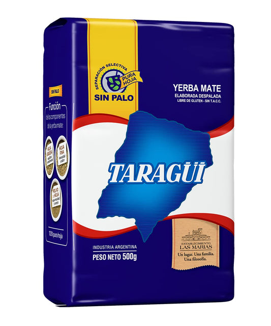 Taragüi Yerba Mate No Stems, 500 Gr - 1.1 Lbs (Blue Pack)
