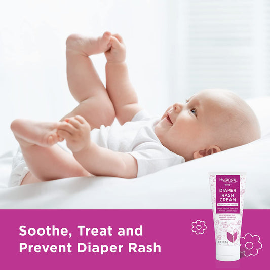 Hyland’s Naturals Baby Diaper Rash Cream, Soothe, Treat & Prevent Diaper Rash, With Zinc Oxide, Organic Calendula, Aloe, & Chamomile, Safe & Gentle, Pediatrician Tested, 3 Oz. (Pack of 2)
