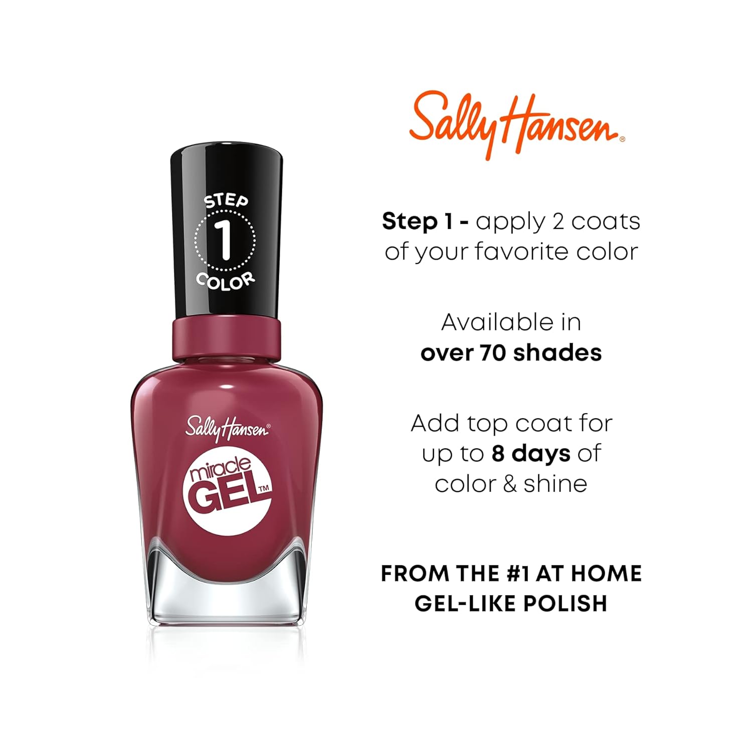 Sally Hansen Miracle Gel™, Neons Sea-riously Cool, Long Lasting, Gel-Like Formula, No UV Lamp Needed, Blue Nail Polish : Beauty & Personal Care