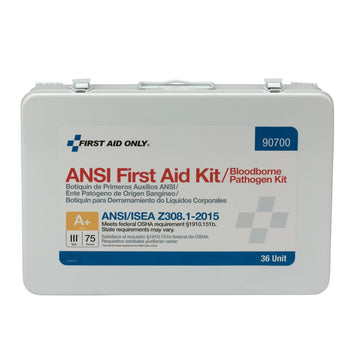 First Aid Only 90700 36 Unit Ansi A+ First Aid Kit, Metal, Weatherproof With Bbp Pack