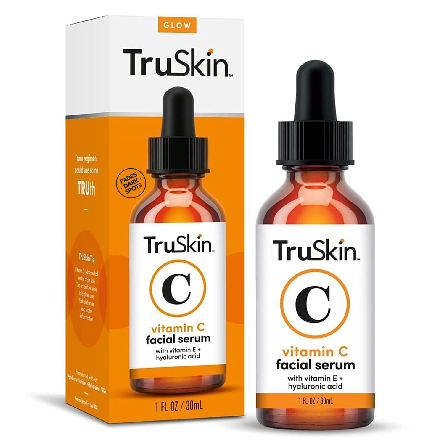 Truskin Vitamin C Serum – Anti Aging Facial Serum With Vitamin C, Hyaluronic Acid, Vitamin E & More – Brightening Serum For Dark Spots, Even Skin Tone, Eye Area, Fine Lines & Wrinkles, 1 Fl Oz