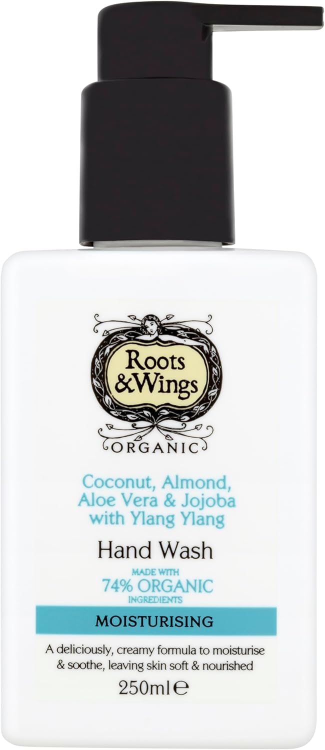 Roots And Wings Organic Moisturising Coconut/ Aloe Vera/ Almond And Jojoba With Ylang Ylang Hand Wash 250Ml