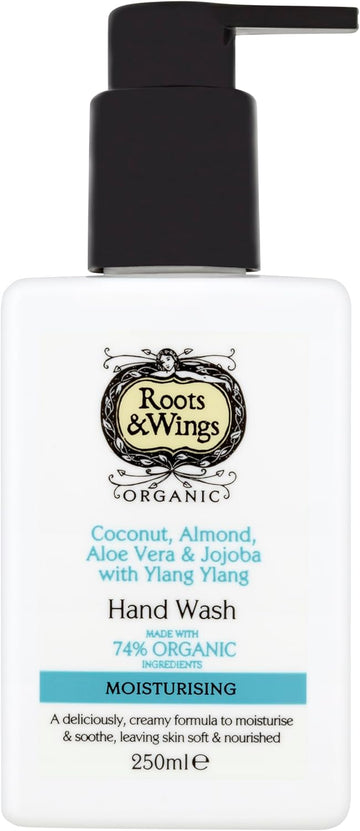 Roots And Wings Organic Moisturising Coconut/ Aloe Vera/ Almond And Jojoba With Ylang Ylang Hand Wash 250Ml