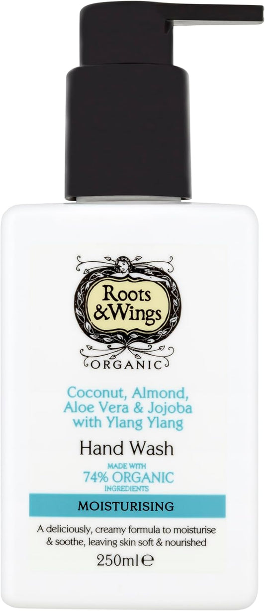 Roots And Wings Organic Moisturising Coconut/ Aloe Vera/ Almond And Jojoba With Ylang Ylang Hand Wash 250Ml