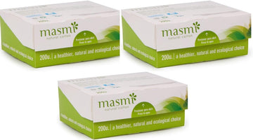 Masmi Organic Vegan Cotton Buds Compressed Paper Stick 100% Biodegradable Not Chlorine Bleached (3 X 200)