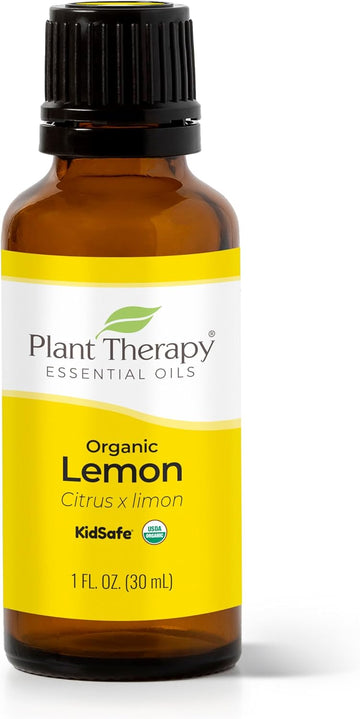 Plant Therapy Organic Lemon Essential Oil 100% Pure, Usda Certified Organic, Undiluted, Natural Aromatherapy, Therapeutic Grade 30 Ml (1 Oz)